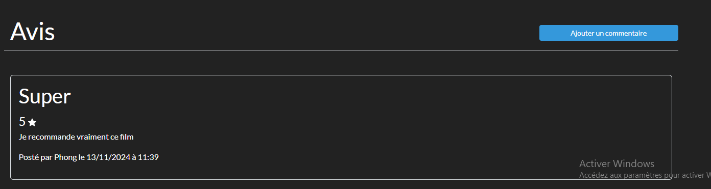 Commentaires et notes